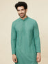Manyavar Sea Green Sequin Embellished Chikankari Kurta Set