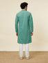 Manyavar Sea Green Sequin Embellished Chikankari Kurta Set