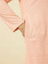 Manyavar Peach Diamond Patterned Chikankari Embroidered Kurta Set
