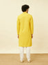 Manyavar Candlelight Yellow Floral Patterned Sequined Chikankari Kurta Set