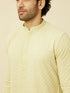 Manyavar Tea Green Chikankari Embroidered Kurta Set