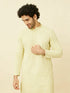 Manyavar Tea Green Chikankari Embroidered Kurta Set