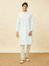 Manyavar Powder Blue Chikankari Embroidered Kurta Set