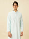 Manyavar Powder Blue Chikankari Embroidered Kurta Set