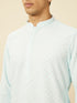 Manyavar Powder Blue Chikankari Embroidered Kurta Set