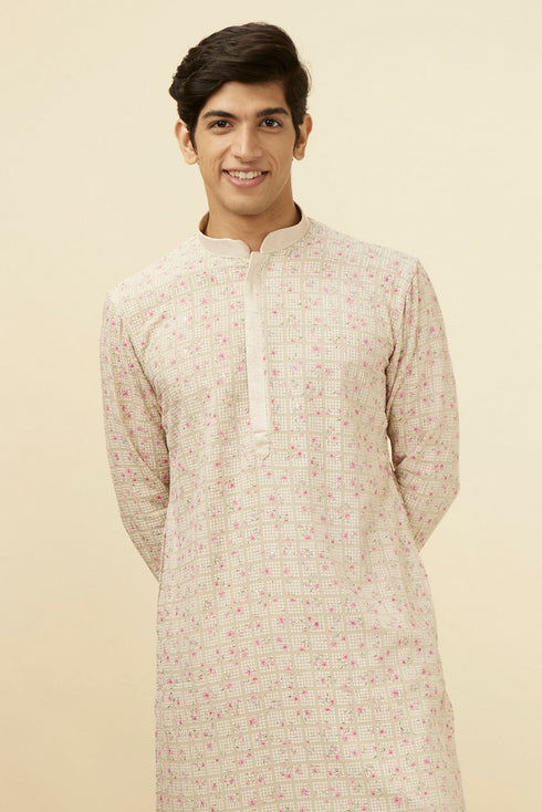 Manyavar Sublime Beige Kurta Set