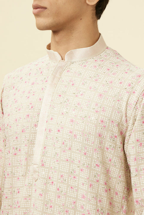 Manyavar Sublime Beige Kurta Set