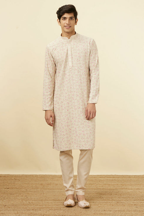Manyavar Sublime Beige Kurta Set
