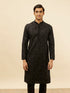 Manyavar Kohl Black Botanical Embroidered Kurta Set