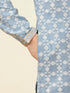 Manyavar Silver Grey Floral Jaal Patterned Kurta Set