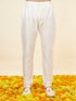 Manyavar Silver Grey Floral Jaal Patterned Kurta Set