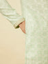 Manyavar Mint Green Floral Patterned Kurta Set