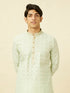 Manyavar Mint Green Floral Patterned Kurta Set