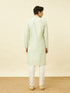 Manyavar Mint Green Floral Patterned Kurta Set