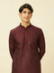 Manyavar Windsor Wine Floral String Patterned Kurta Set