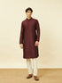 Manyavar Windsor Wine Floral String Patterned Kurta Set