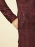 Manyavar Windsor Wine Floral String Patterned Kurta Set
