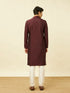 Manyavar Windsor Wine Floral String Patterned Kurta Set