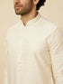 Manyavar Off White Diamond Patterned Kurta Set