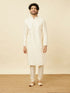Manyavar Off White Diamond Patterned Kurta Set