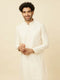 Manyavar Off White Diamond Patterned Kurta Set