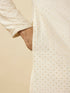 Manyavar Off White Diamond Patterned Kurta Set