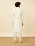 Manyavar Off White Diamond Patterned Kurta Set