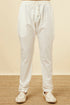Manyavar Light Cream Thread Embroidered Kurta Pajama