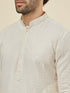 Manyavar Jasmine White Chikankari Embroidered Kurta Set
