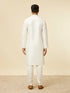 Manyavar White Self Patterned Kurta Set