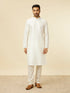 Manyavar White Self Patterned Kurta Set