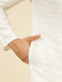Manyavar White Self Patterned Kurta Set