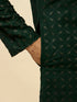 Manyavar Empire Green Lattice Embroidered Kurta