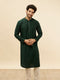 Manyavar Empire Green Lattice Embroidered Kurta