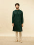 Manyavar Forest Green Chikankari Embroidered Sequined Kurta Set