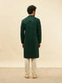 Manyavar Forest Green Chikankari Embroidered Sequined Kurta Set