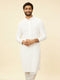 Manyavar Star White Chikankari Embroidered Sequinned Kurta Set