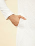 Manyavar Star White Chikankari Embroidered Sequinned Kurta Set
