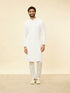 Manyavar Star White Chikankari Embroidered Sequinned Kurta Set