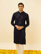 Manyavar Midnight Blue Sequined Kurta Set