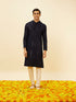 Manyavar Midnight Blue Sequined Kurta Set