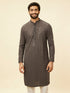 Manyavar Ash Grey Chikankari Embroidered Sequinned Kurta Set
