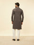 Manyavar Ash Grey Chikankari Embroidered Sequinned Kurta Set