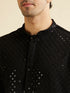 Manyavar Midnight Black Chikankari Embroidered Sequinned Kurta Set