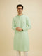 Manyavar Light Mid Green Chikankari Embroidered Sequinned Kurta Set
