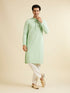 Manyavar Light Mid Green Chikankari Embroidered Sequinned Kurta Set