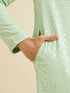 Manyavar Light Mid Green Chikankari Embroidered Sequinned Kurta Set