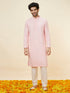 Manyavar Flamingo Pink Chikankari Embroidered Kurta Set