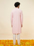 Manyavar Flamingo Pink Chikankari Embroidered Kurta Set