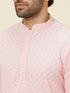 Manyavar Flamingo Pink Chikankari Embroidered Kurta Set